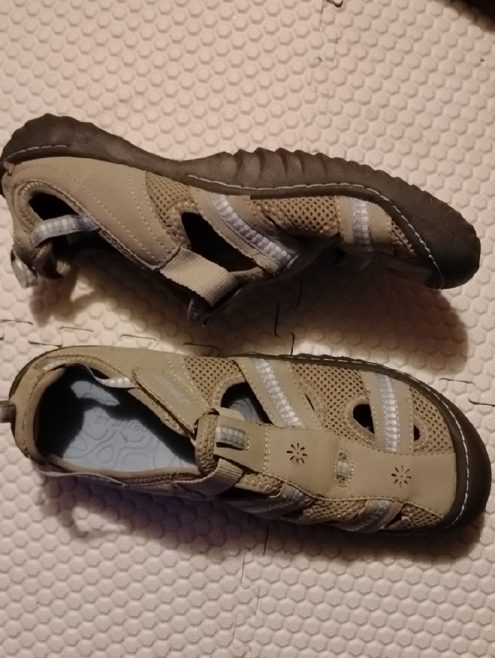 J-41 Women's Beige and Brown Sport Sandals